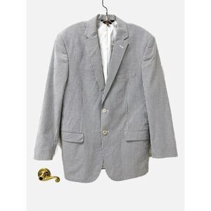 Jos. A Bank Blue/White Stripe Seersucker 100% Cotton Sport Coat Blazer Size 40R